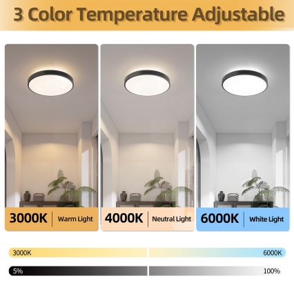 Brilagi - LED hämardatav laelamp GLASS POOL DOUBLE LED/48W/230V 3000-6000K 40 cm must + kaugjuhtimispult