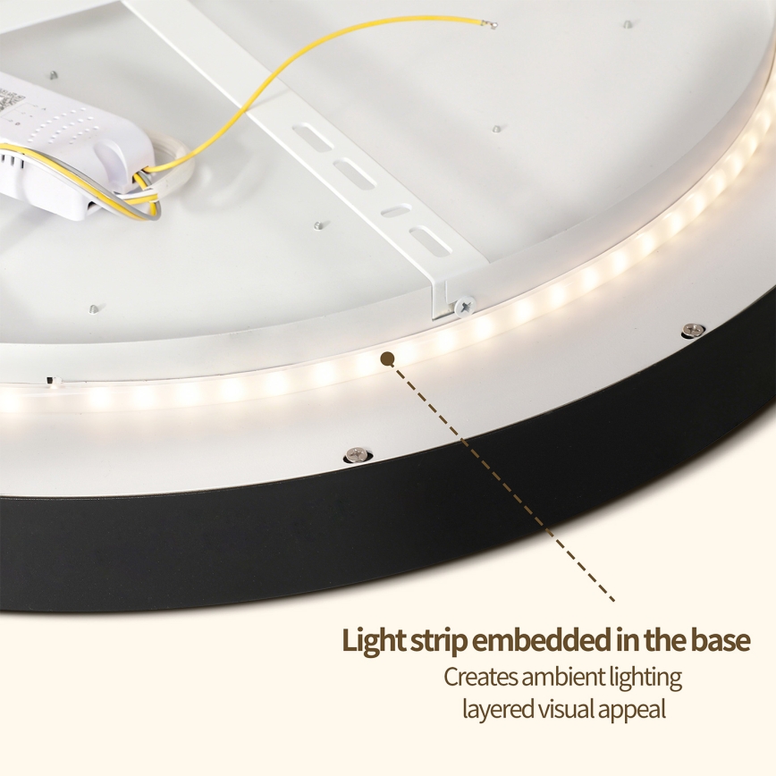 Brilagi - LED hämardatav laelamp GLASS POOL DOUBLE LED/48W/230V 3000-6000K 40 cm must + kaugjuhtimispult