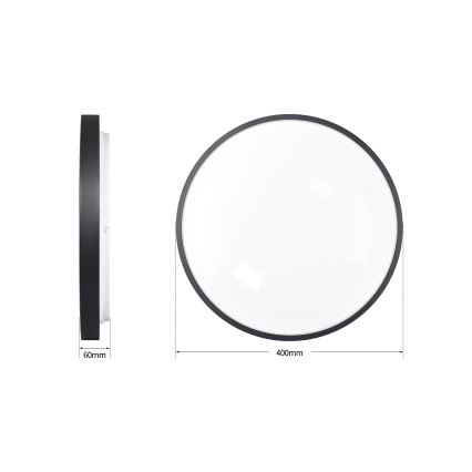 Brilagi - LED hämardatav laelamp GLASS POOL DOUBLE LED/48W/230V 3000-6000K 40 cm must + kaugjuhtimispult