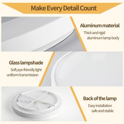 Brilagi - hämardatav LED-laelamp GLASS POOL DOUBLE LED/48W/230V 3000-6000K 40 cm valge + kaugjuhtimispult