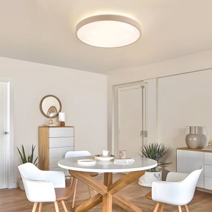 Brilagi - LED-hämardatav laevalgusti GLASS POOL DOUBLE LED/60W/230V 3000-6000K 50 cm beež + kaugjuhtimispult