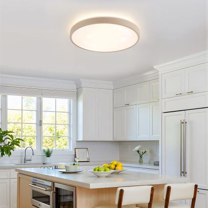 Brilagi - LED-hämardatav laevalgusti GLASS POOL DOUBLE LED/60W/230V 3000-6000K 50 cm beež + kaugjuhtimispult