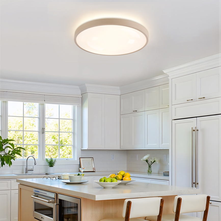 Brilagi - LED-hämardatav laevalgusti GLASS POOL DOUBLE LED/60W/230V 3000-6000K 50 cm beež + kaugjuhtimispult