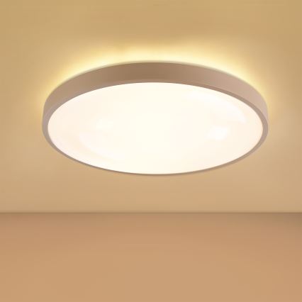 Brilagi - LED-hämardatav laevalgusti GLASS POOL DOUBLE LED/60W/230V 3000-6000K 50 cm beež + kaugjuhtimispult