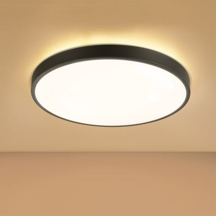 Brilagi - LED hämardatav laelamp GLASS POOL DOUBLE LED/60W/230V 3000-6000K 50 cm must + kaugjuhtimispult