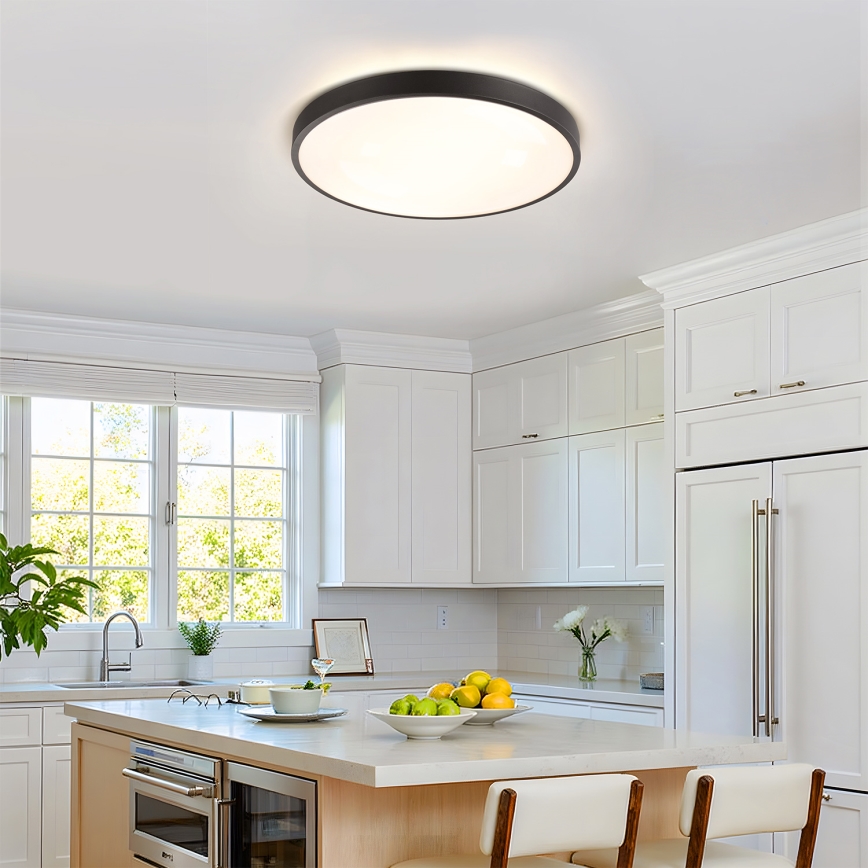 Brilagi - LED hämardatav laelamp GLASS POOL DOUBLE LED/60W/230V 3000-6000K 50 cm must + kaugjuhtimispult