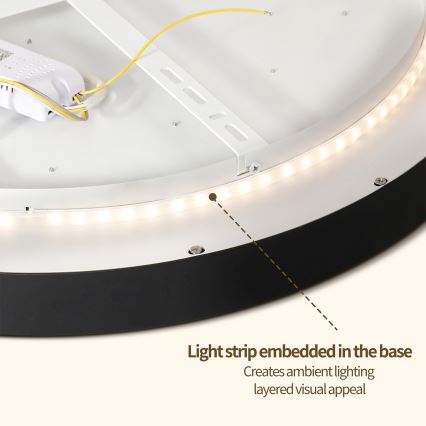 Brilagi - LED hämardatav laelamp GLASS POOL DOUBLE LED/60W/230V 3000-6000K 50 cm must + kaugjuhtimispult