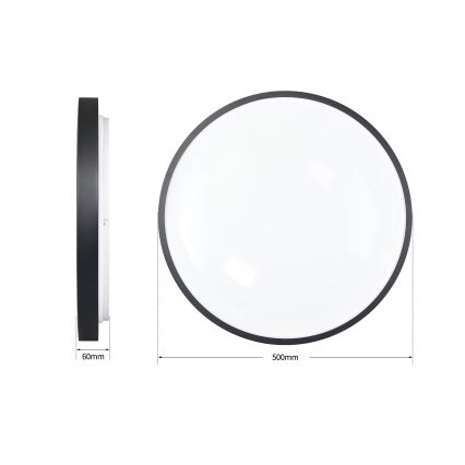 Brilagi - LED hämardatav laelamp GLASS POOL DOUBLE LED/60W/230V 3000-6000K 50 cm must + kaugjuhtimispult