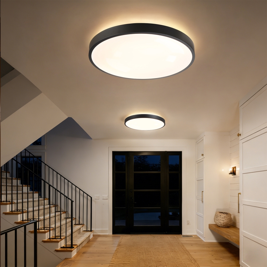 Brilagi - LED hämardatav laelamp GLASS POOL DOUBLE LED/80W/230V 3000-6000K 60 cm must + kaugjuhtimispult