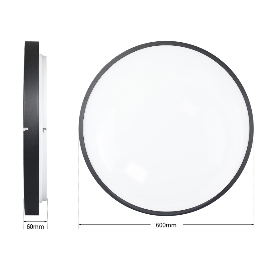 Brilagi - LED hämardatav laelamp GLASS POOL DOUBLE LED/80W/230V 3000-6000K 60 cm must + kaugjuhtimispult