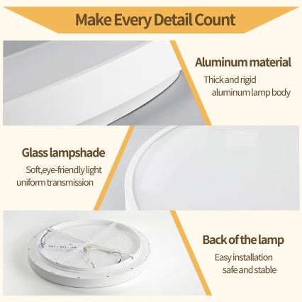 Brilagi - hämardatav LED laelamp GLASS POOL DOUBLE LED/80W/230V 3000-6000K 60 cm valge + kaugjuhtimispult