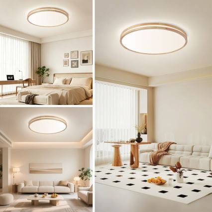 BRILAGI - LED hämardatav laelamp MOLINA LED/100W/230V 3000-6000K tamm läbimõõt 80 cm + kaugjuhtimispult