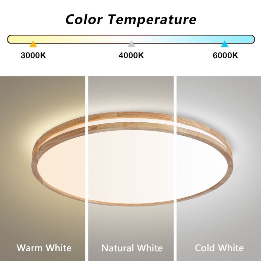 BRILAGI - LED hämardatav laelamp MOLINA LED/100W/230V 3000-6000K tamm läbimõõt 80 cm + kaugjuhtimispult