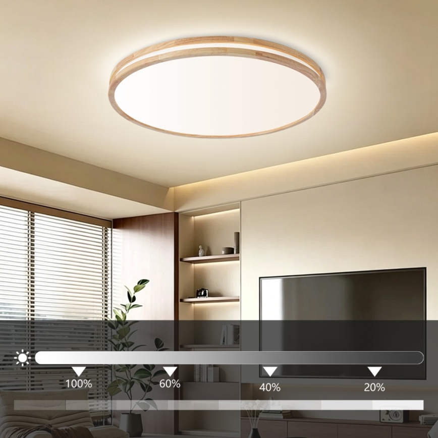 BRILAGI - LED hämardatav laelamp MOLINA LED/100W/230V 3000-6000K tamm läbimõõt 80 cm + kaugjuhtimispult