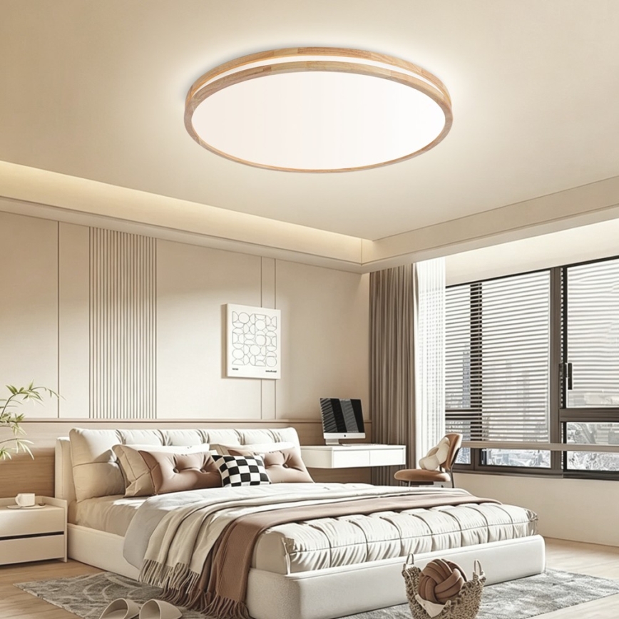 BRILAGI - LED hämardatav laelamp MOLINA LED/100W/230V 3000-6000K tamm läbimõõt 80 cm + kaugjuhtimispult