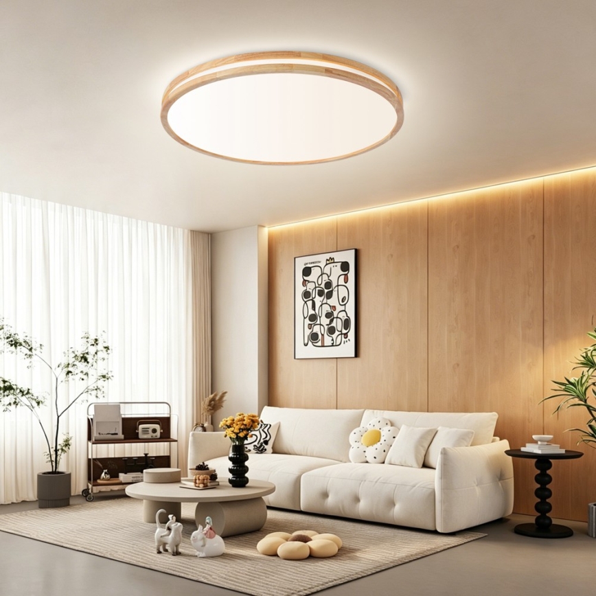 BRILAGI - LED hämardatav laelamp MOLINA LED/100W/230V 3000-6000K tamm läbimõõt 80 cm + kaugjuhtimispult