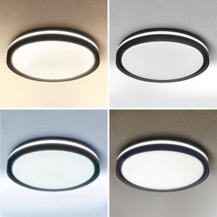 Brilagi - NAOMI LED hämardatav laelamp 48 W, 230 V, 3000–6500 K, läbimõõt 39 cm, must + kaugjuhtimispult