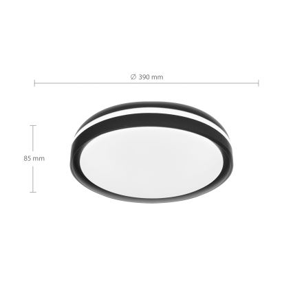 Brilagi - NAOMI LED hämardatav laelamp 48 W, 230 V, 3000–6500 K, läbimõõt 39 cm, must + kaugjuhtimispult