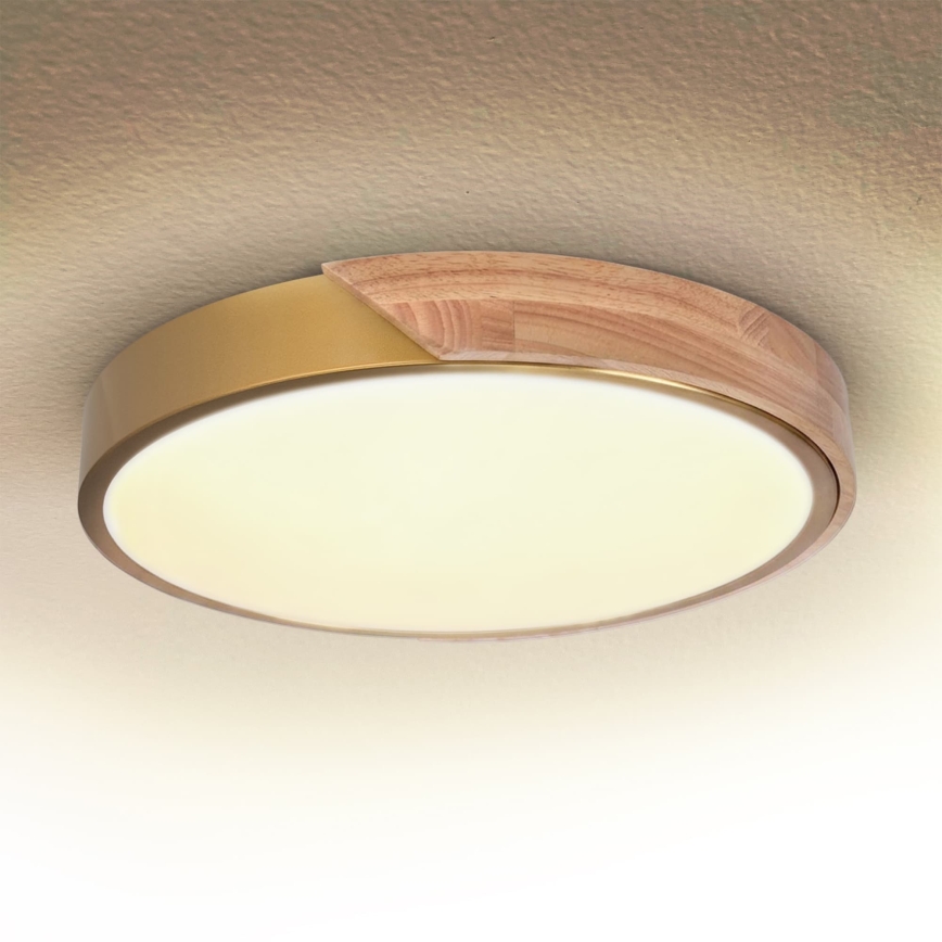 BRILAGI - LED hämardatav laelamp PILANA LED/48W/230V 3000-6500K tamm/kuldne, läbimõõt 40 cm + kaugjuhtimispult