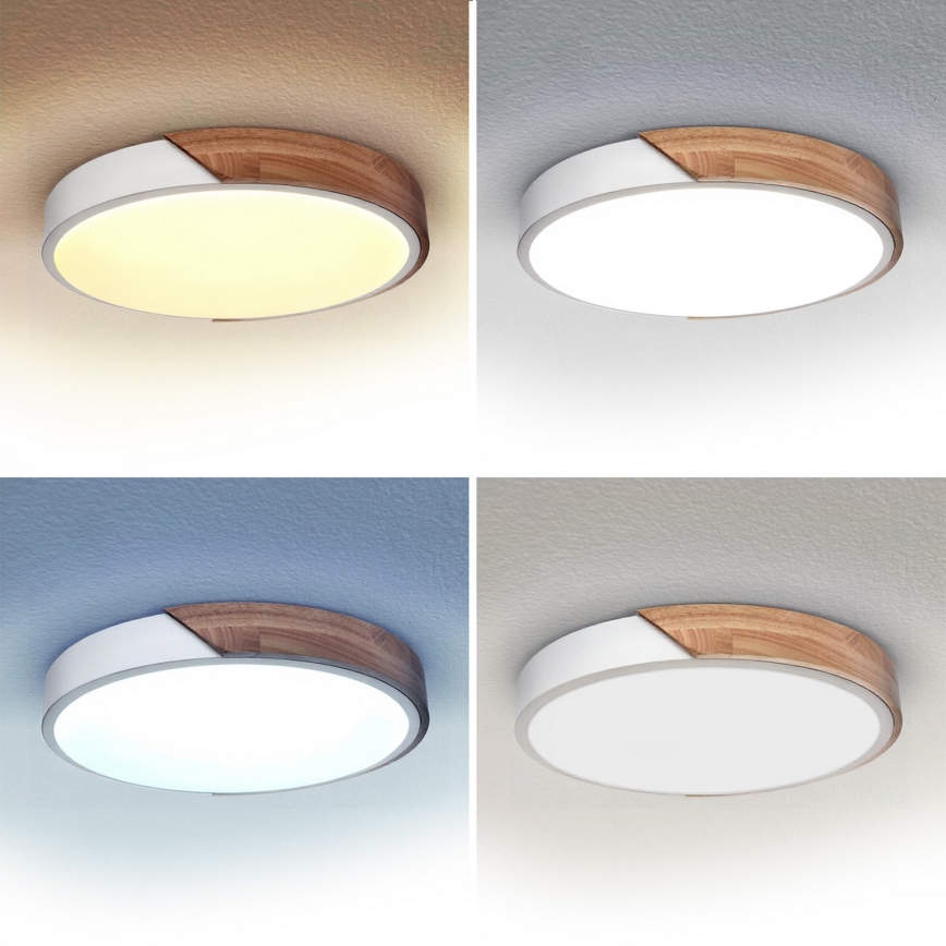 Brilagi - LED hämardatav laelamp PILANA LED/48W/230V tamm/valge läbimõõt 40 cm + kaugjuhtimispult