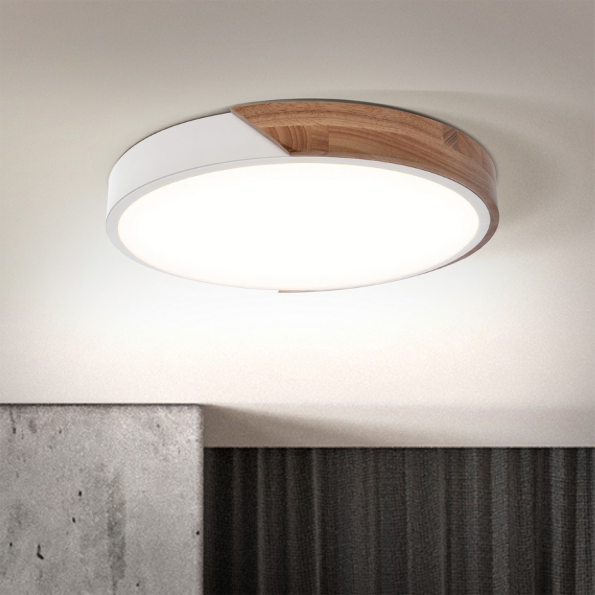 Brilagi - LED hämardatav laelamp PILANA LED/48W/230V tamm/valge läbimõõt 40 cm + kaugjuhtimispult