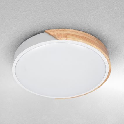 Brilagi - LED hämardatav laelamp PILANA LED/48W/230V tamm/valge läbimõõt 40 cm + kaugjuhtimispult