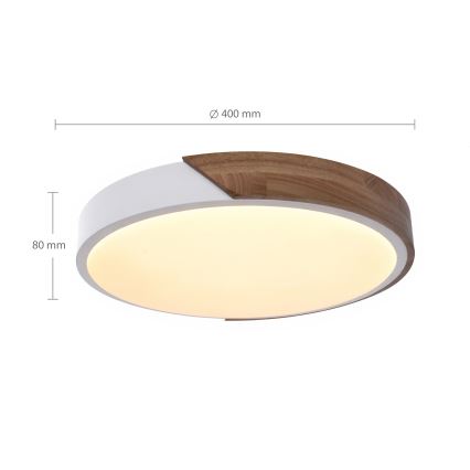 Brilagi - LED hämardatav laelamp PILANA LED/48W/230V tamm/valge läbimõõt 40 cm + kaugjuhtimispult
