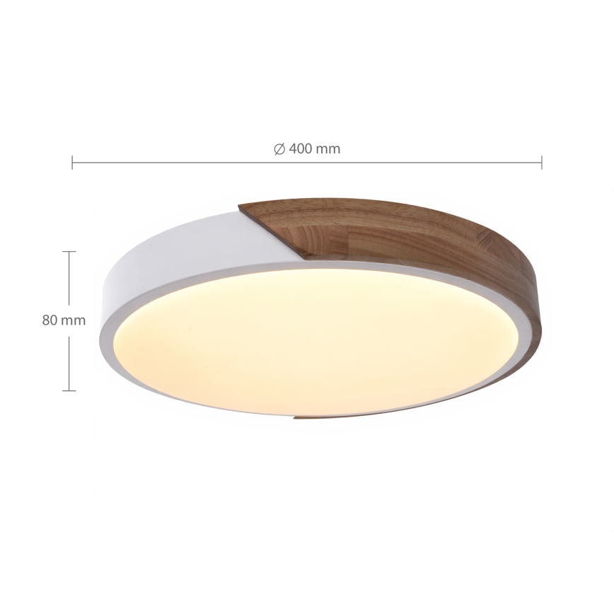 Brilagi - LED hämardatav laelamp PILANA LED/48W/230V tamm/valge läbimõõt 40 cm + kaugjuhtimispult