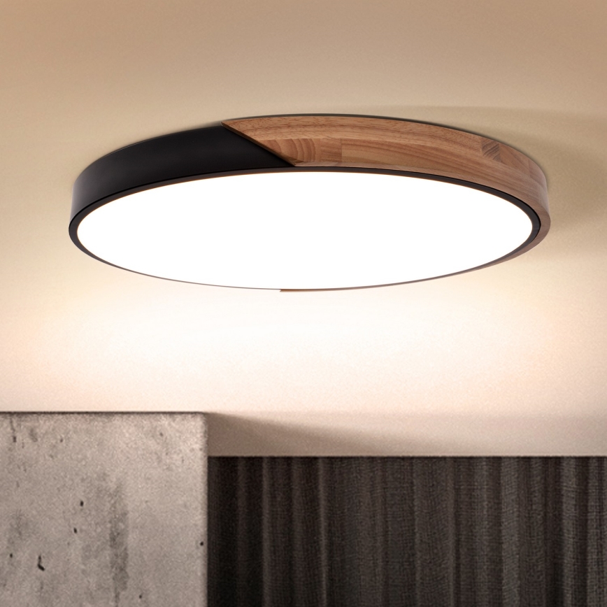 Brilagi - Hämardatav laelamp PILANA LED/60W/230V 3000-6500K tamm/must läbimõõt 60 cm + kaugjuhtimispult