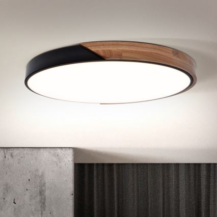Brilagi - Hämardatav laelamp PILANA LED/60W/230V 3000-6500K tamm/must läbimõõt 60 cm + kaugjuhtimispult