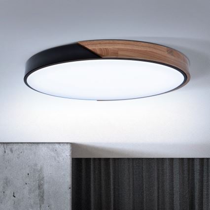 Brilagi - Hämardatav laelamp PILANA LED/60W/230V 3000-6500K tamm/must läbimõõt 60 cm + kaugjuhtimispult
