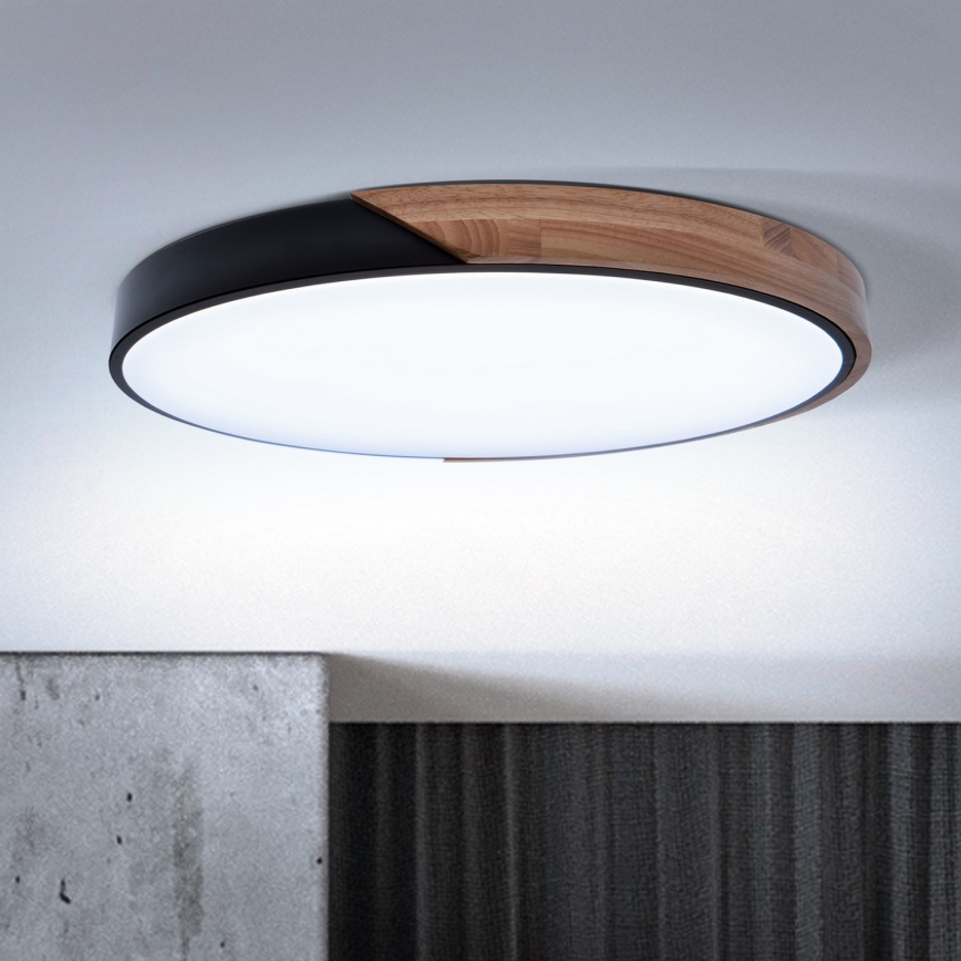 Brilagi - Hämardatav laelamp PILANA LED/60W/230V 3000-6500K tamm/must läbimõõt 60 cm + kaugjuhtimispult