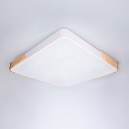 Brilagi - LED hämardatav laevalgusti PILANA LED/60W/230V 3000-6500K tamm/valge 56x56 cm + kaugjuhtimispult