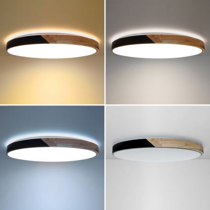 Brilagi - Hämardatav LED-laelamp PILANA LED/72W/230V 3000-6500K tamm/must Ø 80 cm + kaugjuhtimispult