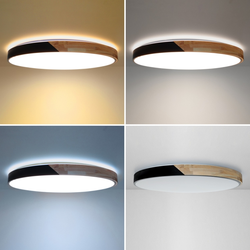 Brilagi - Hämardatav LED-laelamp PILANA LED/72W/230V 3000-6500K tamm/must Ø 80 cm + kaugjuhtimispult