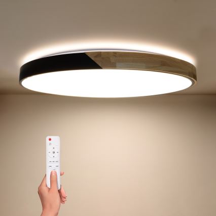 Brilagi - Hämardatav LED-laelamp PILANA LED/72W/230V 3000-6500K tamm/must Ø 80 cm + kaugjuhtimispult