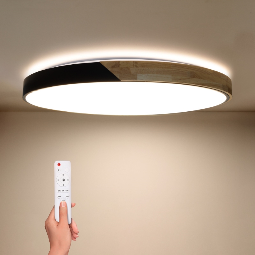 Brilagi - Hämardatav LED-laelamp PILANA LED/72W/230V 3000-6500K tamm/must Ø 80 cm + kaugjuhtimispult