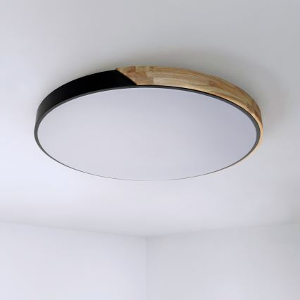 Brilagi - Hämardatav LED-laelamp PILANA LED/72W/230V 3000-6500K tamm/must Ø 80 cm + kaugjuhtimispult