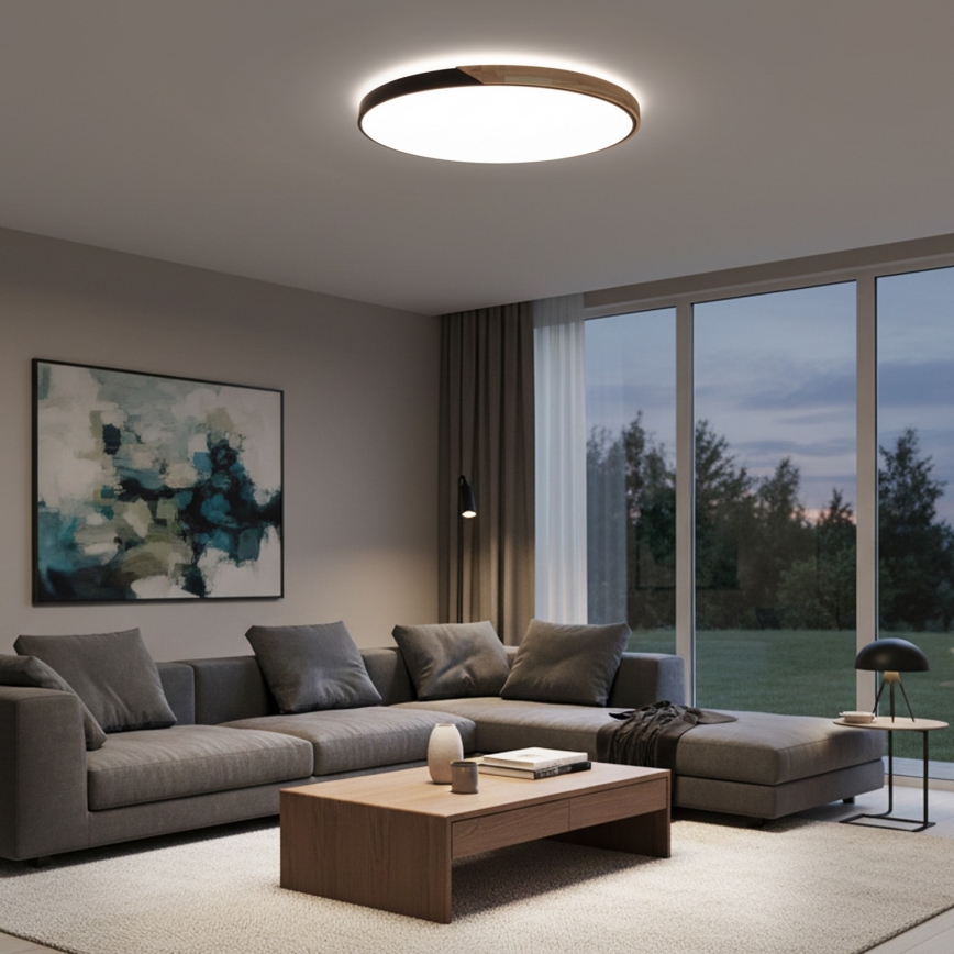 Brilagi - Hämardatav LED-laelamp PILANA LED/72W/230V 3000-6500K tamm/must Ø 80 cm + kaugjuhtimispult