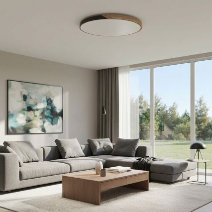 Brilagi - Hämardatav LED-laelamp PILANA LED/72W/230V 3000-6500K tamm/must Ø 80 cm + kaugjuhtimispult