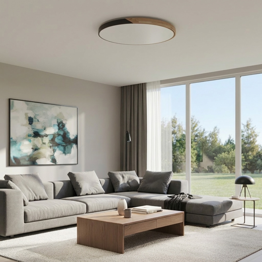 Brilagi - Hämardatav LED-laelamp PILANA LED/72W/230V 3000-6500K tamm/must Ø 80 cm + kaugjuhtimispult