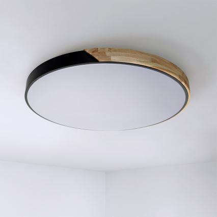Brilagi - Hämardatav LED-laelamp PILANA LED/72W/230V 3000-6500K tamm/must Ø 80 cm + kaugjuhtimispult