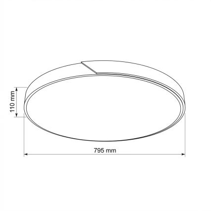 Brilagi - Hämardatav LED-laelamp PILANA LED/72W/230V 3000-6500K tamm/must Ø 80 cm + kaugjuhtimispult