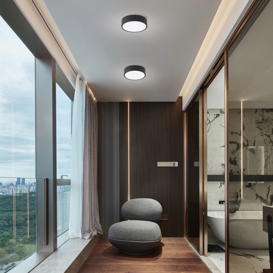 Brilagi - hämardatav LED-laelamp POOL LED/18W/230V 3000-6000K 20 cm must + kaugjuhtimispuldiga