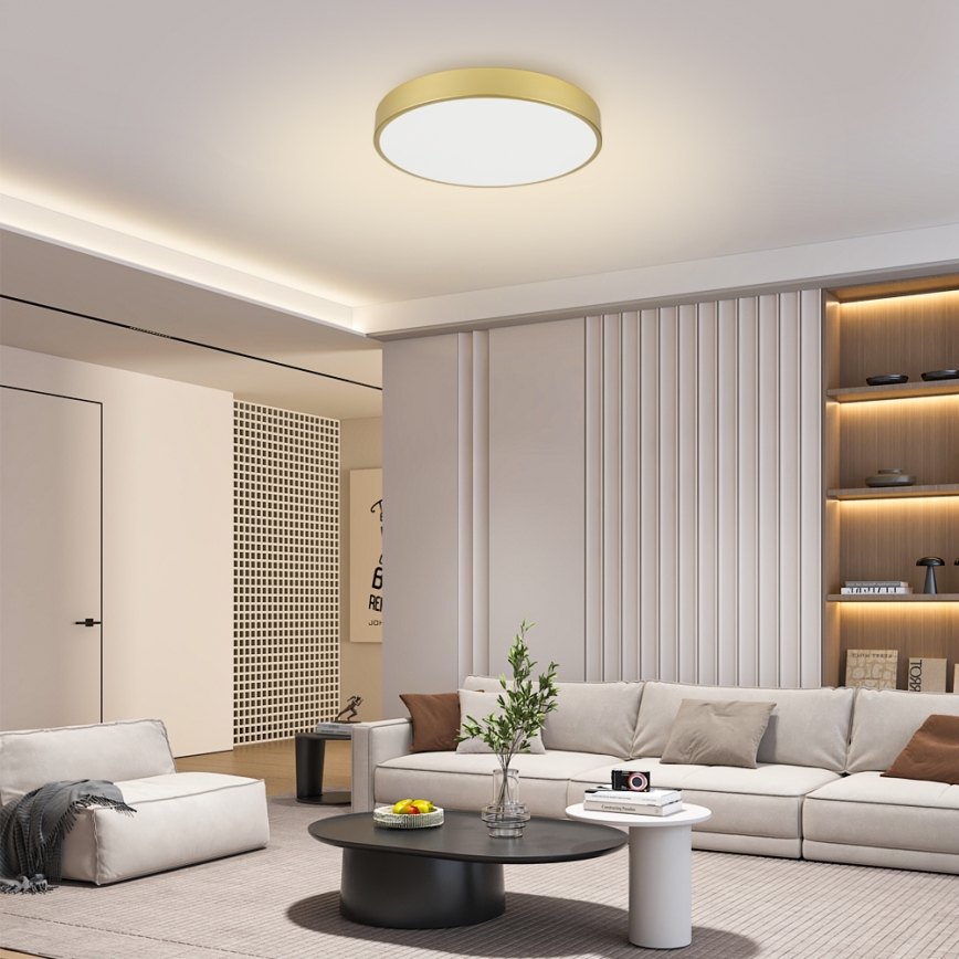 Brilagi - hämardatav LED-laelamp POOL LED/60W/230V 3000-6000K läbimõõt 60 cm kuldne + kaugjuhtimispult