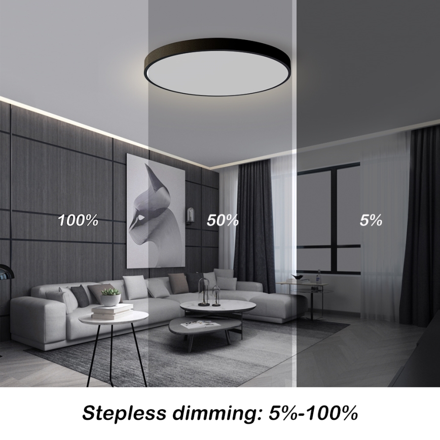 Brilagi - LED hämardatav laelamp POOL SMART LED/100W/230V 3000-6000K läbimõõt 80 cm Wi-Fi Tuya must + kaugjuhtimispult