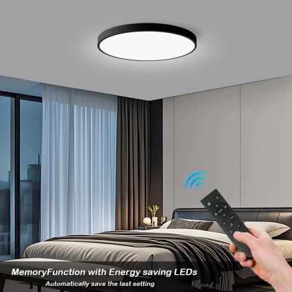 Brilagi - LED-hämardatav laelamp POOL SMART, 128W/230V, 3000–6000K, läbimõõt 100 cm, Wi‑Fi Tuya, must + kaugjuhtimispult