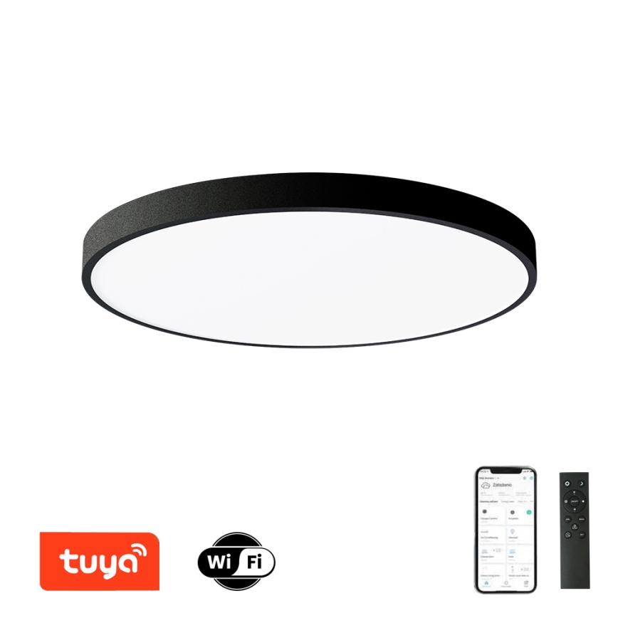 Brilagi - LED-hämardatav laelamp POOL SMART, 128W/230V, 3000–6000K, läbimõõt 100 cm, Wi‑Fi Tuya, must + kaugjuhtimispult
