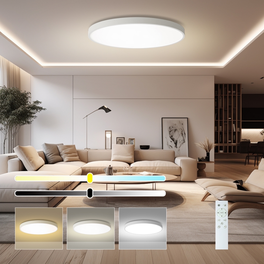 Brilagi - LED hämardatav laelamp POOL SMART LED/128W/230V 3000-6000K läbimõõt 100 cm Wi-Fi Tuya valge + kaugjuhtimispult