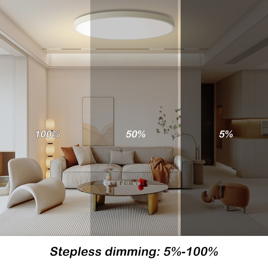Brilagi - LED hämardatav laelamp POOL SMART LED/128W/230V 3000-6000K läbimõõt 100 cm Wi-Fi Tuya valge + kaugjuhtimispult